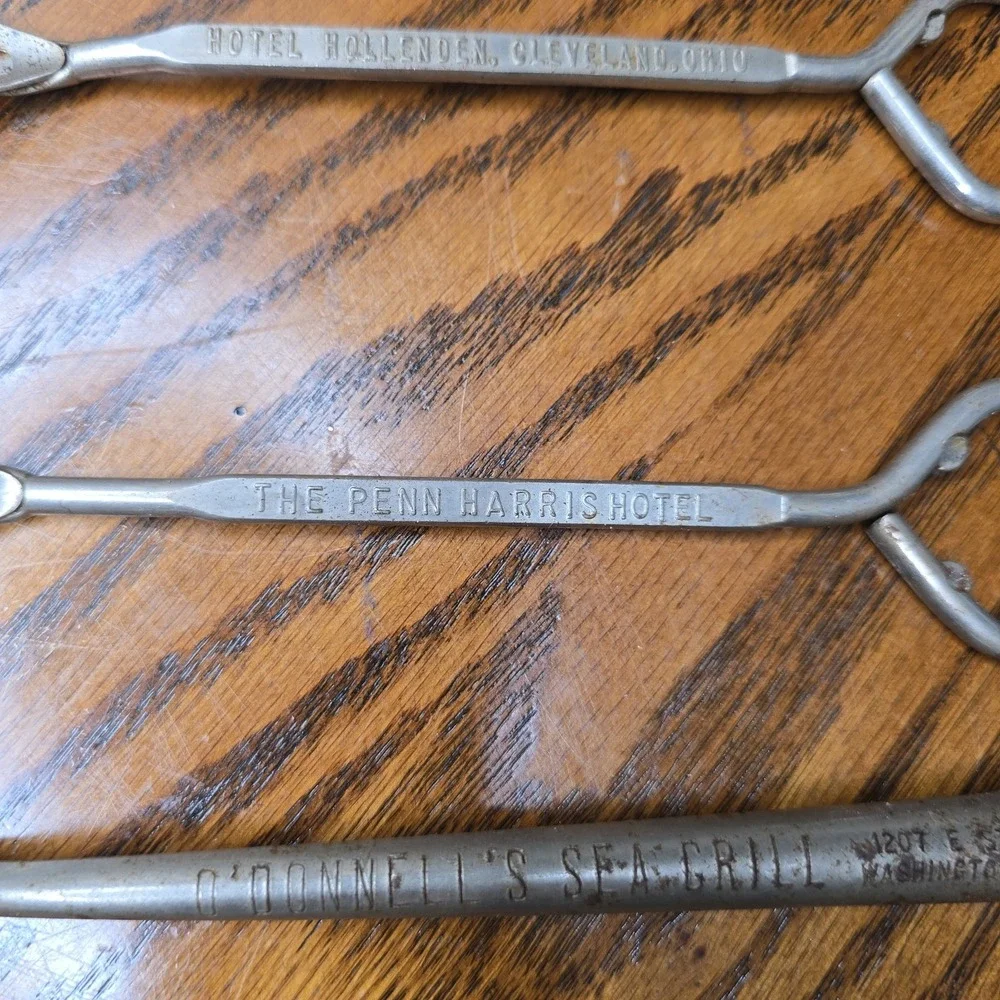 Vintage Hotel & Business Spoon Advertising Stirrer Bottle Openers Rusty 12